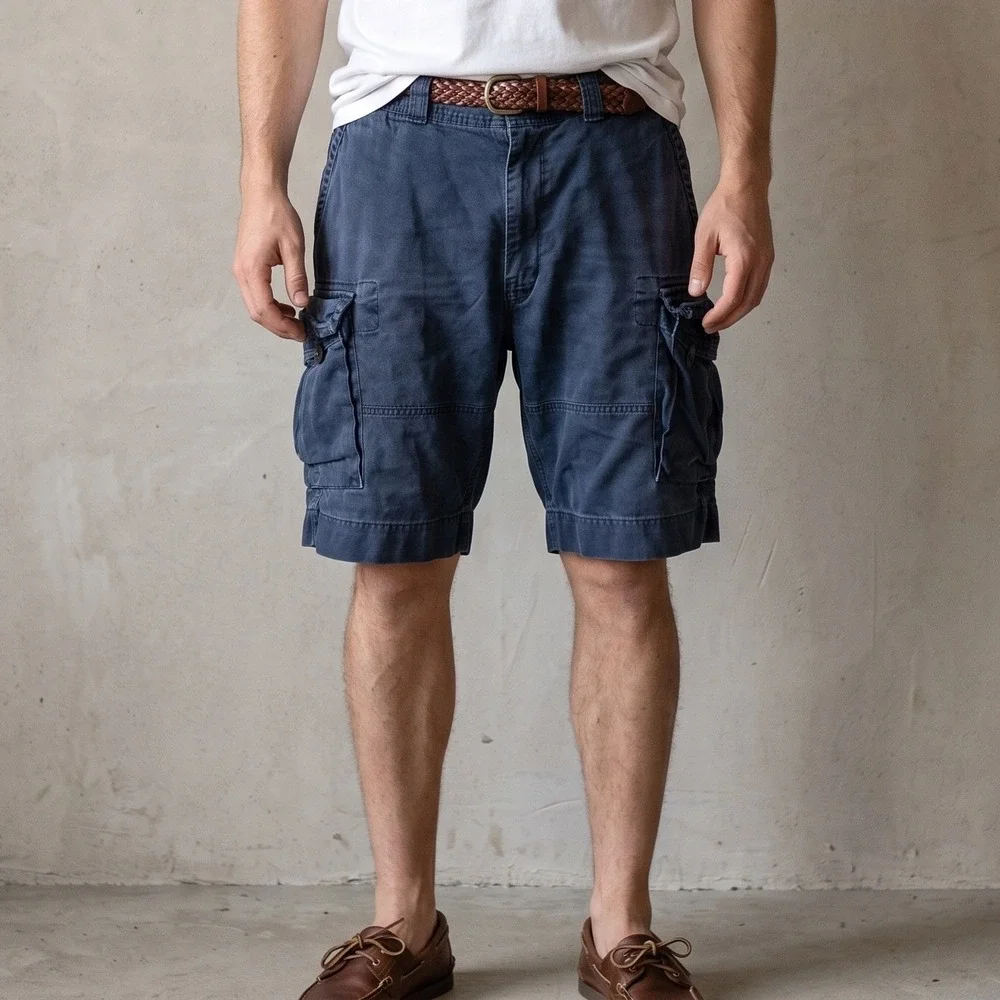 Vintage Polo Ralph Lauren Mens Classic Polo Chino Cargo Shorts 42 Blue Utility